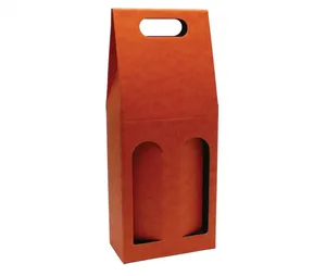 Tragebox für Wein 2 Flaschen orange